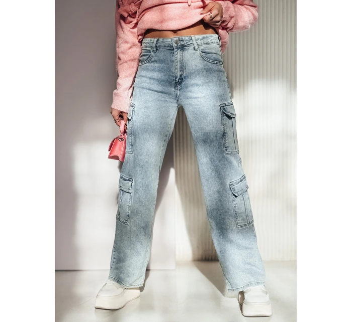 Dámské kalhoty cargo denim modré Dstreet model 21981255 - FashionStreet