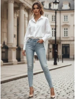 Dámské džínové úzké kalhoty s ozdobou modré Dstreet model 21985189 - FashionStreet