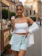 Dámska modrá džínsová sukňa-šortky FashionStreet SY0513