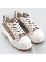 Svetlo béžové tenisky trampky s vyššou podrážkou (S067) Svetlo béžové tenisky trampky s vyššou podrážkou (S067)