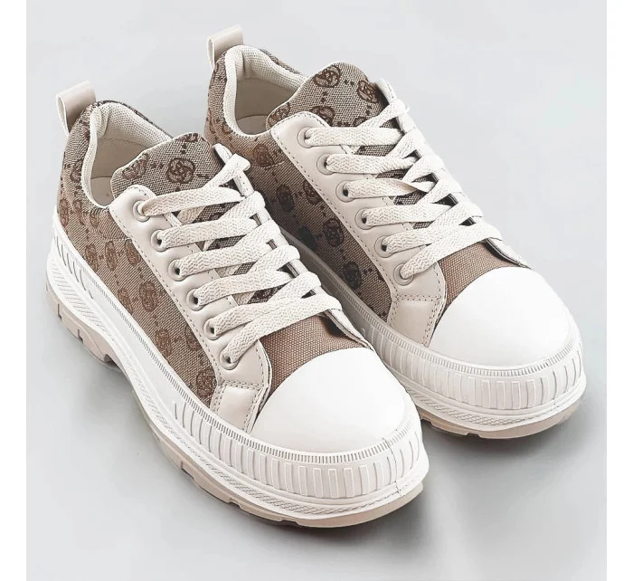 Svetlo béžové tenisky trampky s vyššou podrážkou (S067) Svetlo béžové tenisky trampky s vyššou podrážkou (S067)