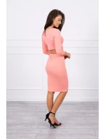 Souprava halenky a sukně v meruňkové barvě