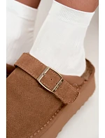 Kožené semišové sněhule na platformě s přezkou Big Star model 22539732 Camel - Big Star Shoes Kožené semišové sněhule na platformě s přezkou Big Star model 22539732 Camel - Big Star Shoes