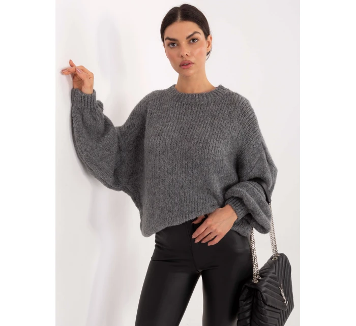 Sweter MI SW model 21795630 ciemny szary - FPrice Sweter MI SW model 21795630 ciemny szary - FPrice