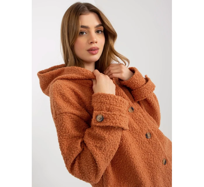 Dámsky kabát RV PL 8449.98P tmavo oranžový