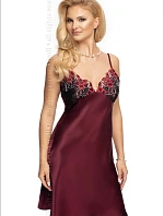 Dámska nočná košeľa Elodie Burgundy Pattern - Irall