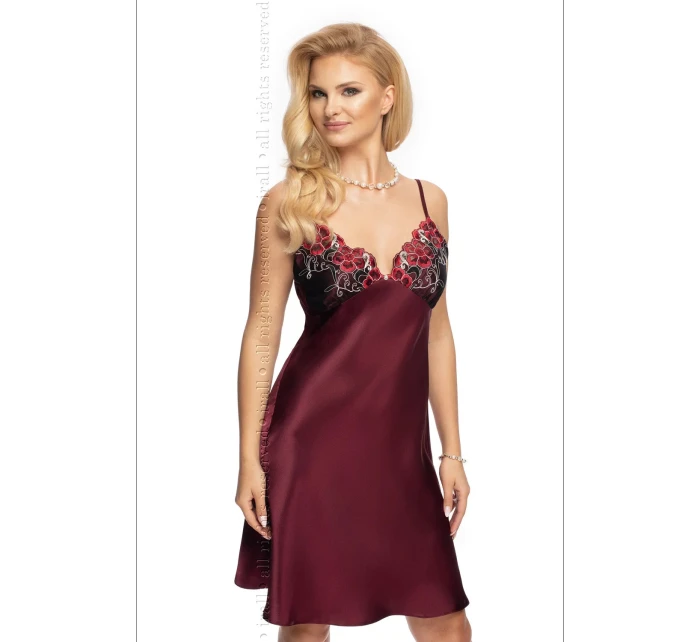 Dámská noční košilka model 21800736 Vínová vzor - Irall Dámská noční košilka model 21800736 Vínová vzor - Irall