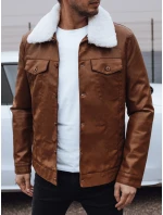 Pánská kožená bunda s kožešinou hnědá Dstreet model 21979558 - FashionStreet