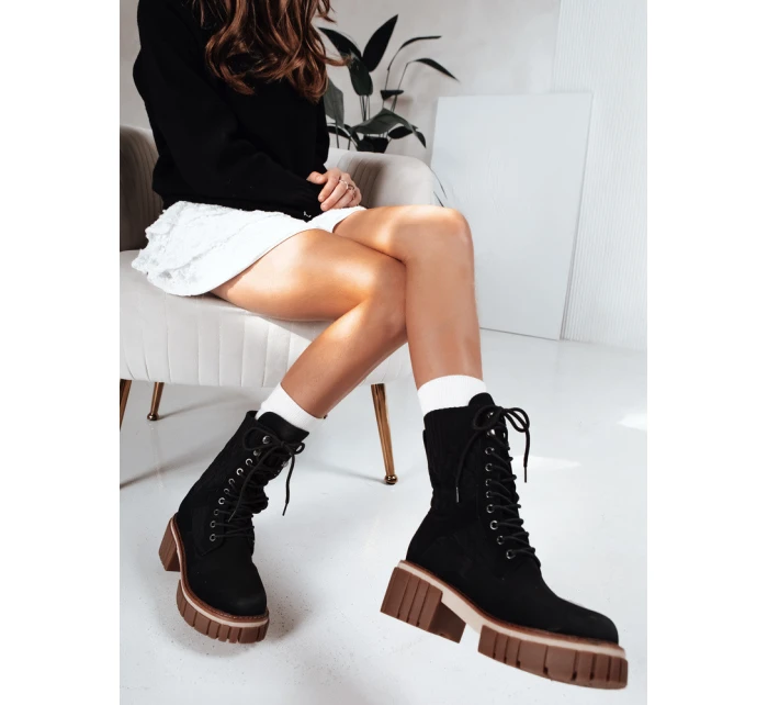 Dámské šněrovací boty černé Dstreet model 21993912 - FashionStreet