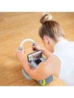 KA08 SIVÁ ABS AUTOMATICKÉ BRUŠNÉ SVALOVÉ CVIČENIE KOLESO S LCD DISPLEJOM A NABÍJANIE HMS