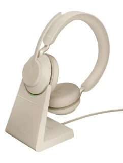 Bezdrôtové slúchadlá do uší Jabra Evolve2 65 UC Stereo Link380c, béžové