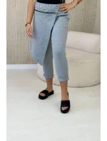 Punto Milano Zimné nohavice s ozdobným zipsom sivé