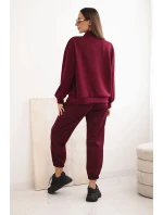 Komplet dámský máslový z viskózy s rozepínací mikinou a kalhotami model 21389310 - K-Fashion Komplet dámský máslový z viskózy s rozepínací mikinou a kalhotami model 21389310 - K-Fashion