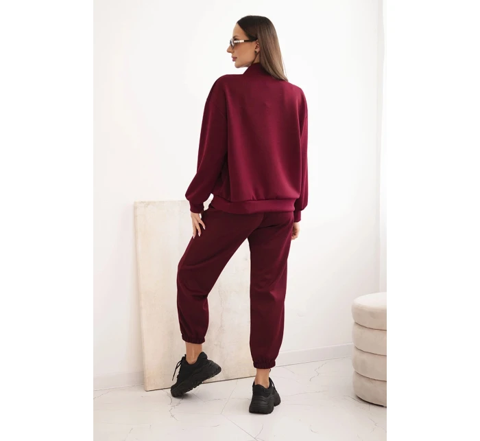 Komplet dámský máslový z viskózy s rozepínací mikinou a kalhotami model 21389310 - K-Fashion Komplet dámský máslový z viskózy s rozepínací mikinou a kalhotami model 21389310 - K-Fashion