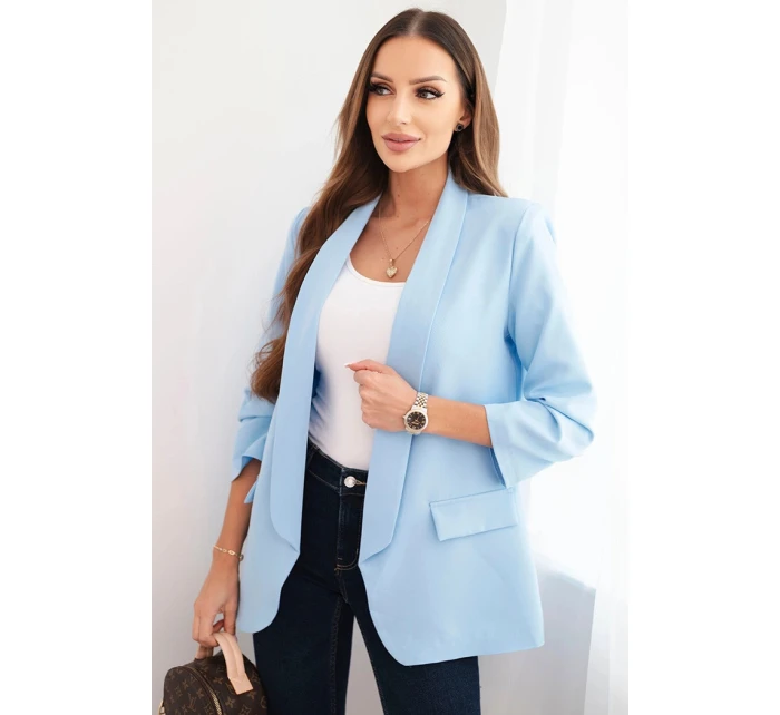 Dámská sako bez zapínání s podšívkou S/M modrá