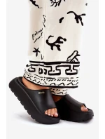 Piankowe Klapki Damskie Na Platformie Big Star RR274A567 Czarne Piankowe Klapki Damskie Na Platformie Big Star RR274A567 Czarne