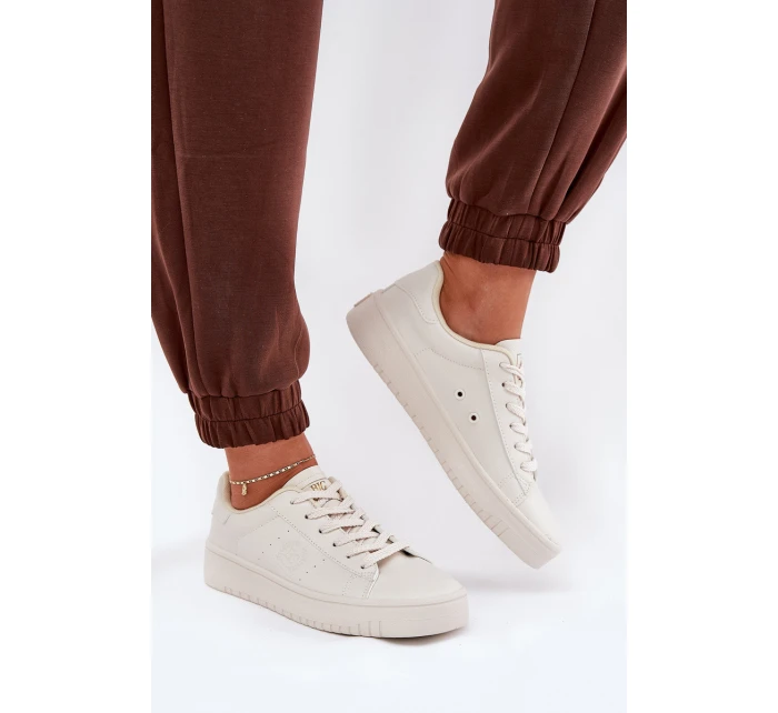 Niskie Trampki Damskie Z Eko Skóry Big Star NN274578 Beżowe