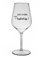 JSEM HYDRA. RÁDA HYDRATUJI! - čirá nerozbitná sklenice na víno 470 ml