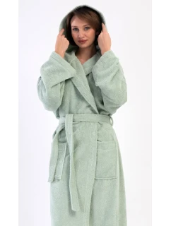 Dámsky dlhý župan s kapucňou Mint