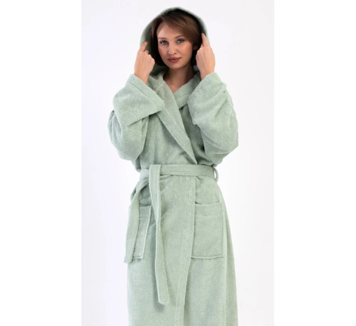 Dámsky dlhý župan s kapucňou Mint