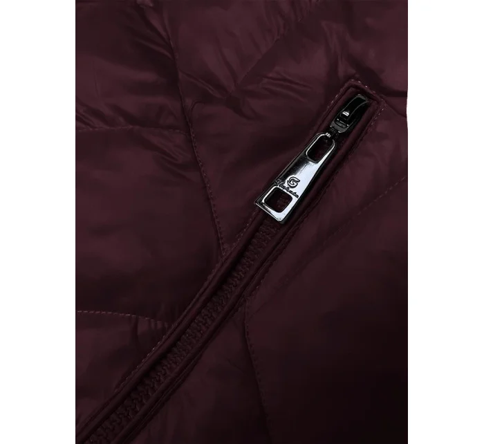 Dámska bordová bordová prešívaná bunda na prechodné obdobie Glakate (LU-2201)