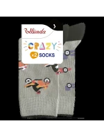 Veselé ponožky 2 páry CRAZY SOCKS 2x - BELLINDA - sivé