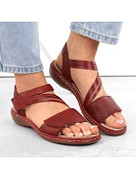 Kožené pohodlné sandály W model 22119032 red - Rieker