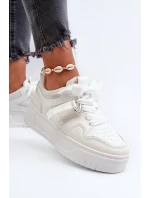 Dámské tenisky na platformě z ekokože Bílé model 21657718 - Boto Dámské tenisky na platformě z ekokože Bílé model 21657718 - Boto