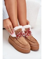 Dámske snežnice s nízkou platformou a kožušinou Camel Neathren Dámske snežnice s nízkou platformou a kožušinou Camel Neathren