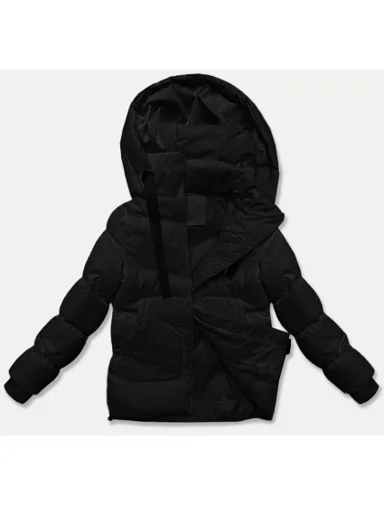 Hrubšia čierna dámska zimná bunda zo štruktúrovaného materiálu J Style (5M3251-392) Hrubšia čierna dámska zimná bunda zo štruktúrovaného materiálu J Style (5M3251-392)