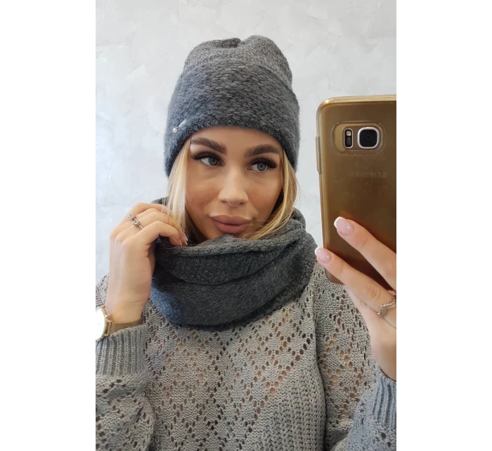 Dámská souprava s mohérem Pearl model 22103997 graphite - K-Fashion