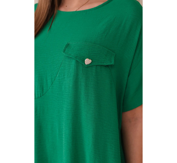 Nadrozmerné šaty s vreckami zelené
