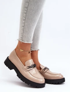 Dámské mokasíny na ploché podrážce béžové model 21649166 - VINCEZA