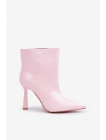 Lakierowane Botki Na Szpice Wsuwane Jasnoróżowe Seliri Lakierowane Botki Na Szpice Wsuwane Jasnoróżowe Seliri