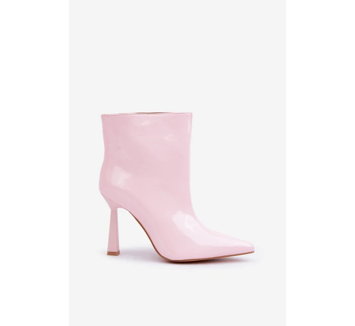 Lakierowane Botki Na Szpice Wsuwane Jasnoróżowe Seliri Lakierowane Botki Na Szpice Wsuwane Jasnoróżowe Seliri