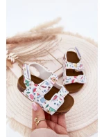Dětské sandály na korkové podrážce s přezkami bílé model 21701044 - Boto Dětské sandály na korkové podrážce s přezkami bílé model 21701044 - Boto