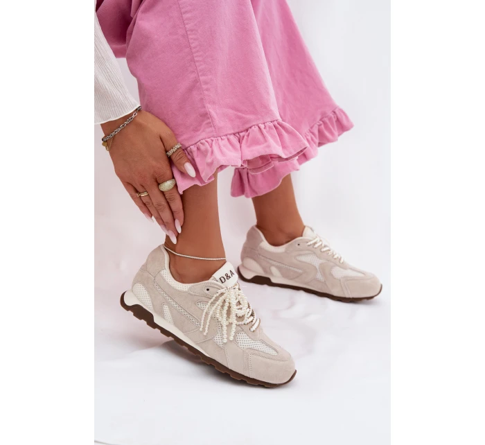 Dámské kožené semišové tenisky MK61-0705 šedé