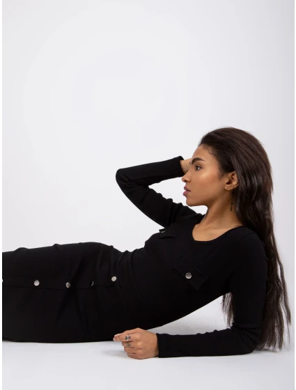 Šaty RV SK model 17070515 černá - FPrice Šaty RV SK model 17070515 černá - FPrice