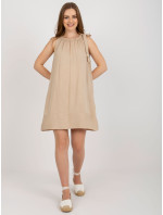 Béžové viskózové šaty nadrozmernej veľkosti od OCH BELLA