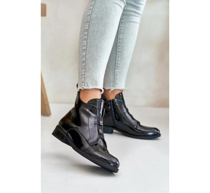 Dámské kotníkové boty model 21038456 Černá S.Barski - Inello