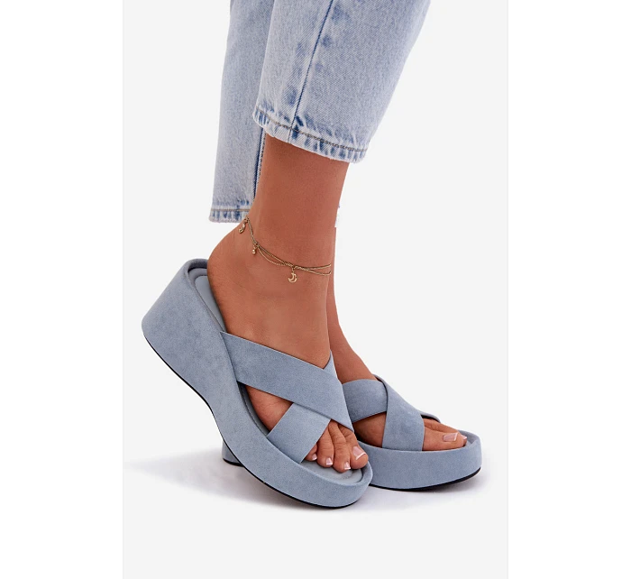 Dámske semišové ponožky G517 modré - Joalice Paris