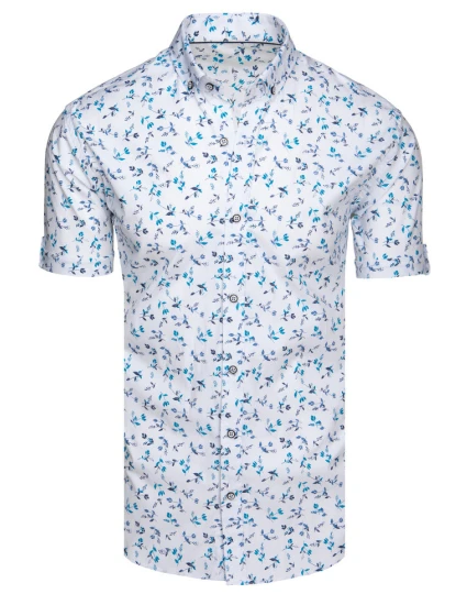 Pánské bílé tričko s krátkým rukávem Dstreet model 21989517 - FashionStreet