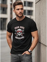 Pánske bavlnené tričko s potlačou auta čierne FashionStreet NX0142R