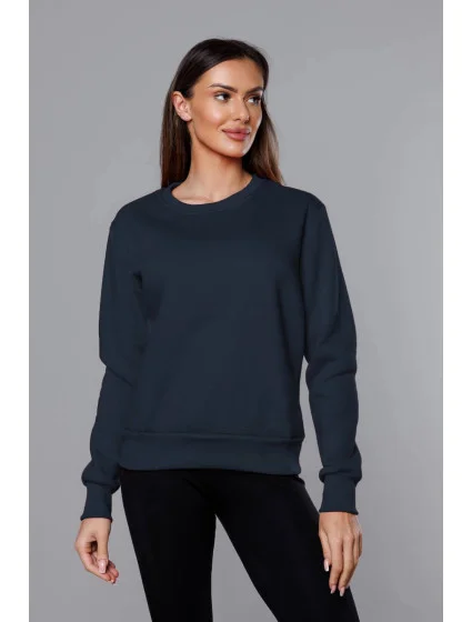 Tmavomodrá dámska tepláková mikina so sťahovacími lemami (W01-25)