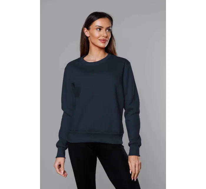 Tmavomodrá dámska tepláková mikina so sťahovacími lemami (W01-25)