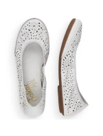 Kožená pohodlná polobotka W model 22033618 bílá - Rieker