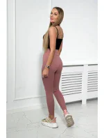 Pruhované legíny tmavo ružové