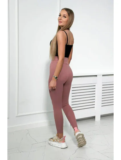 Pruhované legíny tmavo ružové