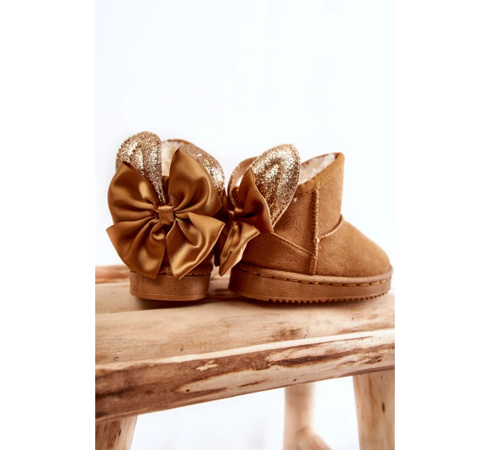 Dziewczęce Ocieplane Śniegowce Z Kokardkami Camel Meriva Dziewczęce Ocieplane Śniegowce Z Kokardkami Camel Meriva