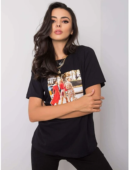 T shirt PM TS model 20259079 czarny - FPrice T shirt PM TS model 20259079 czarny - FPrice